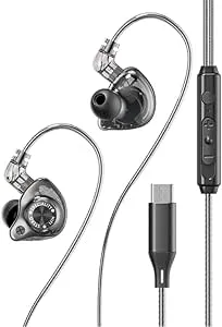 CARMOTTER HiFi USB C-öronsnäckor med brusisolering och volymkontroll