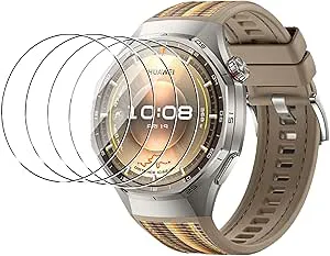 Rojeuinn 4 delar skärmskydd för Huawei Watch GT 6 Pro, 46 mm, härdat glas med verktyg för enkel installation, bubbelfri, reptålig, HD-skärmskydd