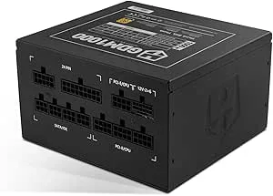 NOX XTREME PRODUCTS HUMMER GDM 1000W Gold – Modulärt ATX 3.1-nätaggregat 80 PLUS Gold, tyst 120 mm-fläkt, PCIe 5.1, 90% effektivitet, extra långa platta kablar.