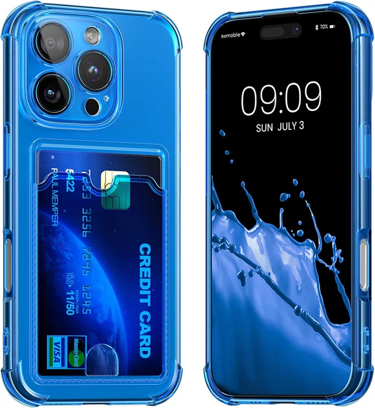 kwmobile TPU-fodral med kortplats kompatibelt med Apple iPhone 16 Pro