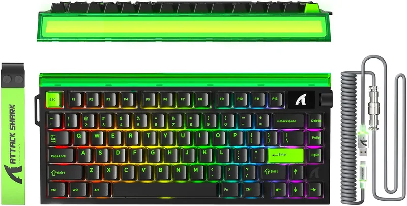 ATTACK SHARK R85 HE Trådat 75% Gaming-tangentbord med C01ULTRA LED-kabel