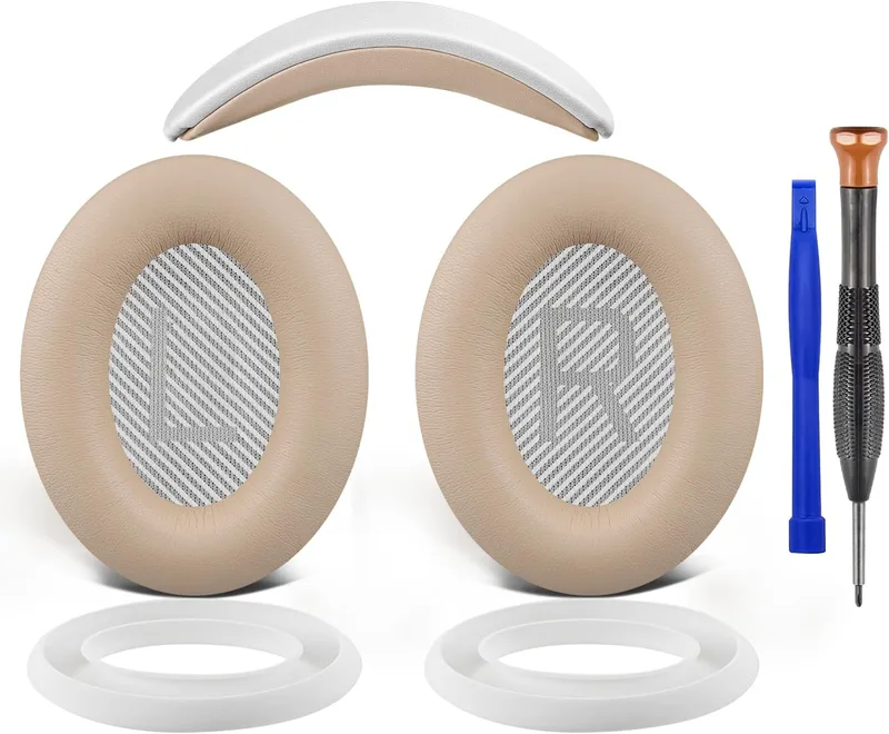SOULWIT Öronkuddar + Huvudband + Silikonöverdrag för Öronkuddar, Ersättningskit för Bose SoundLink Around-Ear II (Sound Link AE2/Model BA2) Over-Ear H
