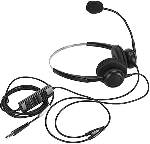 ZDETGU Wired Business Headset med Brusavbrytande Mikrofon