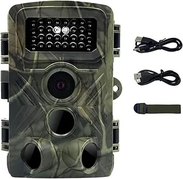 Utomhuskamera, Vildkamera Jaktkamera Trailkamera med Nattseende Vattentät Utomhus Vilddjur Övervakningsfällkamera(Camera With 128GB Card)
