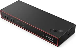 Lenovo ThinkPad Thunderbolt 4 Smart Dock Gen 2 7500, stöd för flera skärmar, integrerad 1 m Thunderbolt 4-kabel, fjärrhårdvaruhantering, 40 Gbit/s datahastighet, 100 W strömförsörjning, svart