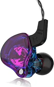 Zunate QKZ AK6 Grafenmembran Dynamic Coil HiFi-sporthörlurar med Mikrofon Gul Passform för Auricle PC+TPE (Purpur)