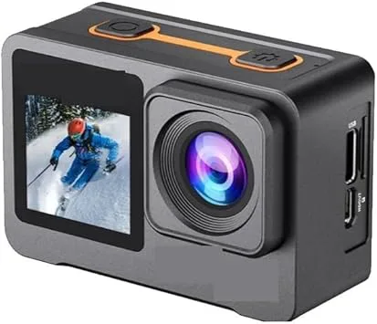 Actionkamera, 6K Actionkamera Pekskärm Dubbelskärm 170° 30M Vattentät 5X Zoom Sportkamera Med Fjärrkontroll,för cykling,motorcykel