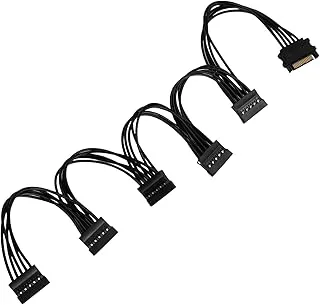 SATA strömsplitter SATA-splitter 1 kontakt till 5 uttag splitter kabel (SAC1-5) adapter för hårddiskar optiska enheter SSD HDD