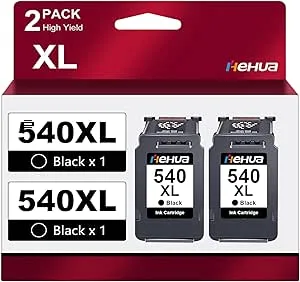 540 540xl PG-540XL Patroner svart Kompatibla för Canon PG-540XL 540 Svarta Bläckpatroner 540 540xl Svart för Canon PIXMA TS5150 MG3650 MG3350 TS5151 MG3150 MG3250 MX535 MX475 MG4250 (2 Svart)
