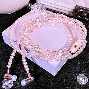 LUCKDANO Smycken Pärlhalsband Hörlurar med Mikrofon