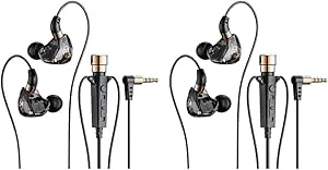 Uikdjgu 2X HiFi-Trådbundna Hörlurar med Mikrofonbrusreducerande Dynamiska