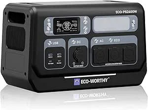 ECO-WORTHY PS2400 W powerstation 2048Wh LiFePO4-batteri