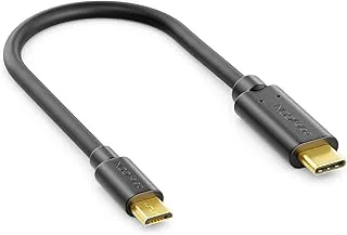 deleyCON 0,15m Kort USB‑C till Micro‑USB Kabel