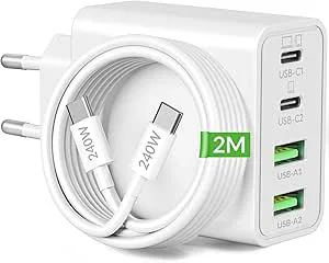 65W 4-port USB C-laddare