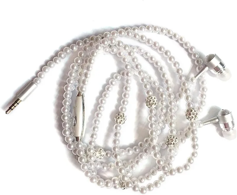 Smycken Pärlhalsband Hörlurar med Mikrofon