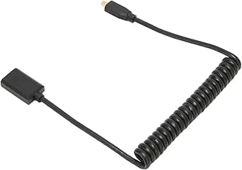 BONKZEBU Drivrutinsfri Videoadaptersladd för Surfplatta-TV-kamera, 8K 60Hz 48Gbps Upprullad Micro HD Multimediagränssnittskabel