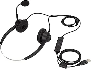 BONKZEBU Justerbart Binauralt USB-headset med Brusreducerande Teknologi