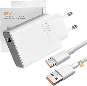 Snabbladdare 33 W, laddare med 1 m USB-C-datakabel och nätadapter