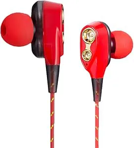 zolyet Dubbla rörliga spolar trådbundna in-ear hörlurar