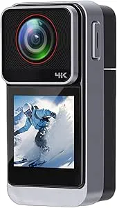 RASTKY 4K 20MP Actionkamera 98ft 64GB Bröstkamera Vlogg-kit med EIS för Löpcykling och Simning