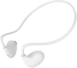 Headphones ABS PC White, Air Conduction Earbuds, Low Latency Earbuds