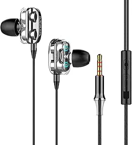 Cankypu trådbundna in-ear hörlurar dubbla drivrutiner 3
