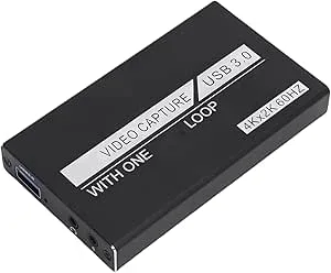Fabater USB 3.0 Card, 4K 60Hz Input 1080P Output Till USB 3.0 Video Card, 4K Video med Mikrofoningång och Loop Out för Switch PC Camera OBS