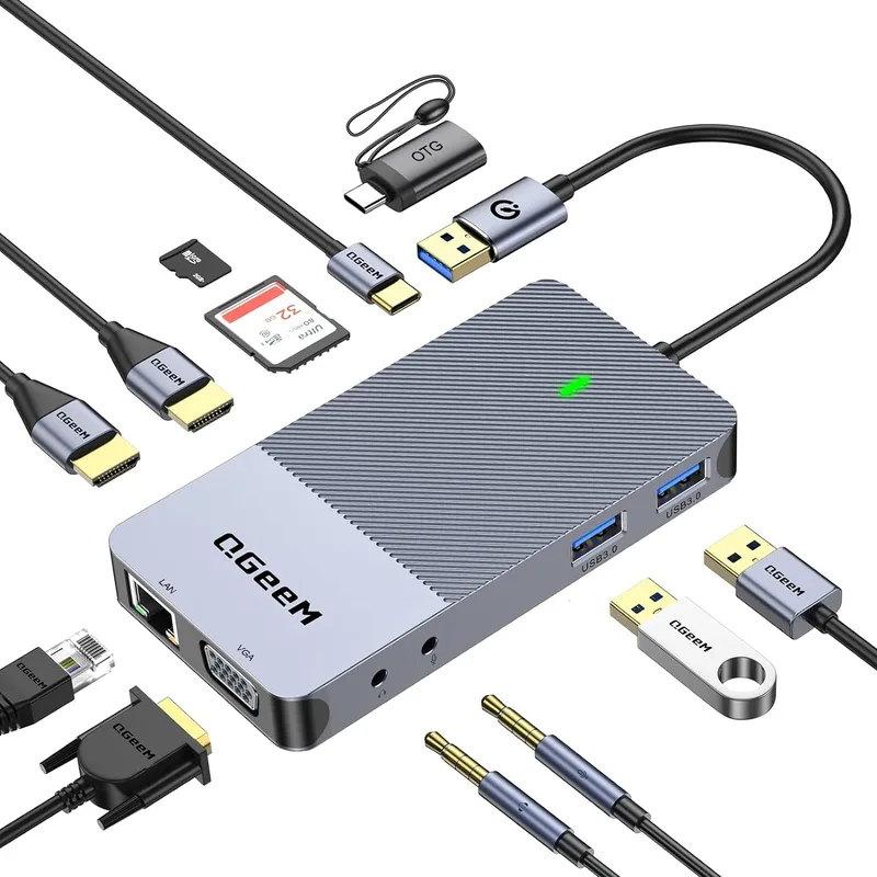NÖRDIC 1 till 10 USB-A & C DisplayLink dockningsstation
