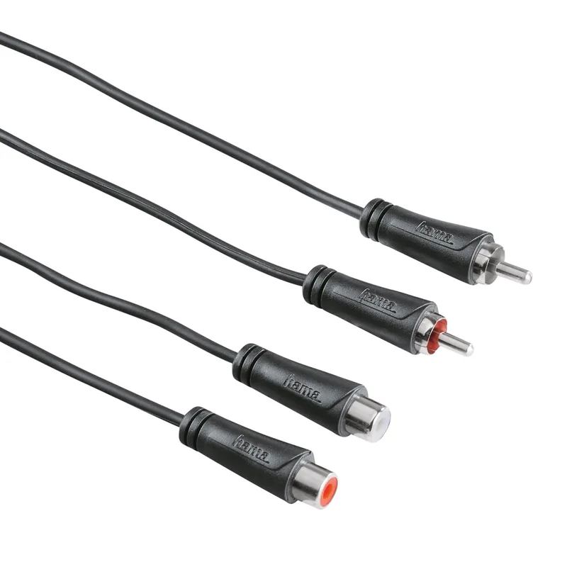 Kabel Audio 2xRCA-2xRCA Förlängning Svart 1.5m