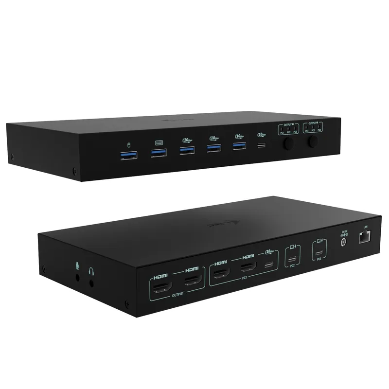 i-Tec - Dockningsstation - USB-C / USB4 / Thunderbolt 3 / Thunderbolt 4 / Thunderbolt 5 - 2 x HDMI, 2 x USB-C - 1GbE - 180 Watt - Europa