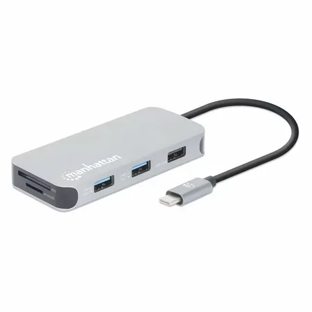 Manhattan 130615 dockingstation Ledningsført USB 3.2 Gen 1 (3.1 Gen 1) Type-C Aluminium