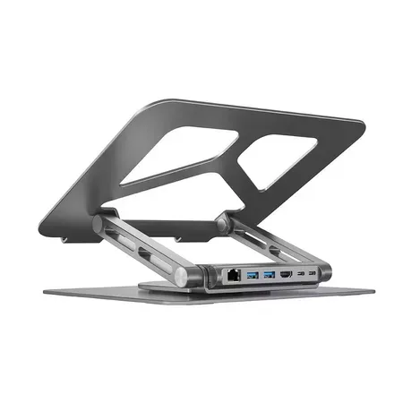 UNITEK LAPTOP STAND FOLDABLE +HUB USB-C HDMI 4K PD
