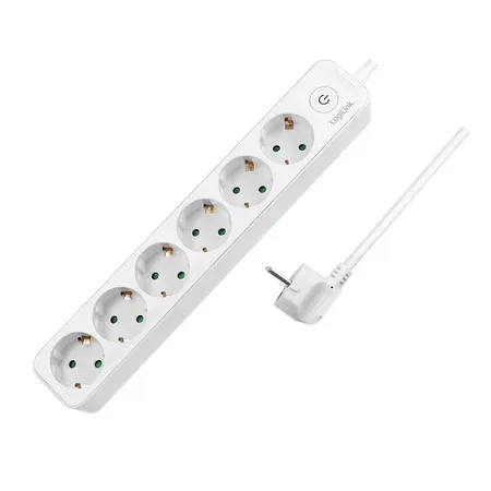 LogiLink LPS247 stikdåse 1,5 m 6 AC stikkontakt(er) Indendørs Hvid