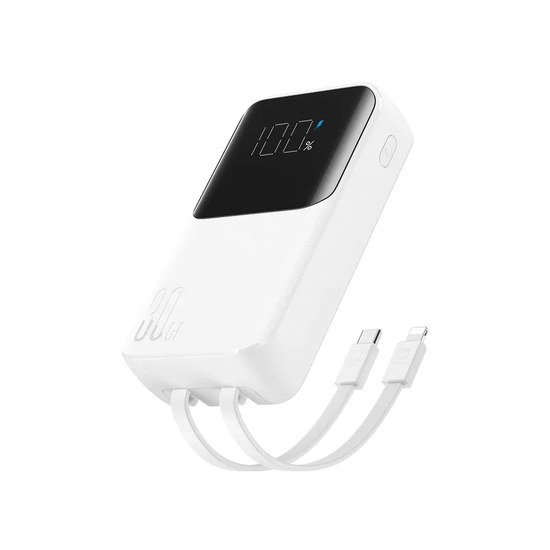 Joyroom 30W 10000mAh mini Powerbank med inbyggda kablar, USB-A & USB-C