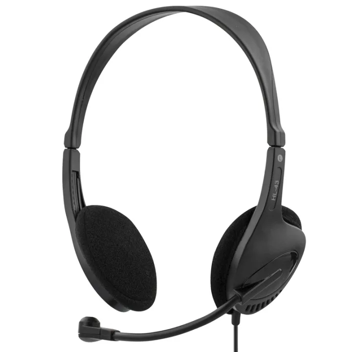 DELTACO headset, sluten, 32 Ohm, 2,3m kabel, svart (HL-43)