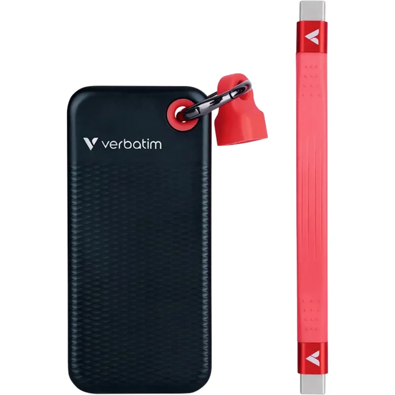 Verbatim Pocket 1 TB Extern SSD-disk USB-C® (USB 3.2 Gen 2) Svart, Röd 32192