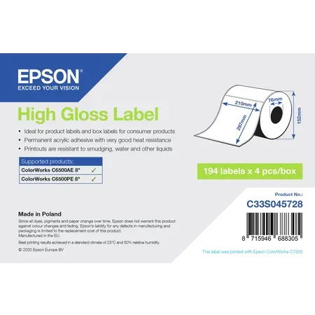 Epson - matrisskurna etiketter - högblank - 776 etikett (er)