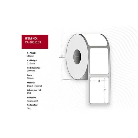 Label 148 x 210mm, Core 76mm,