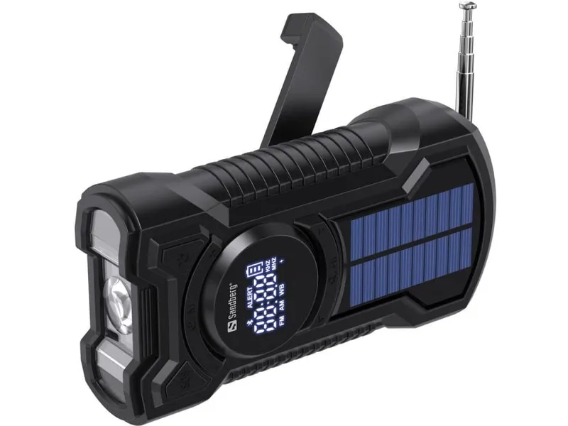 Sandberg Allt-i-1 Solcellsdriven Campingradio