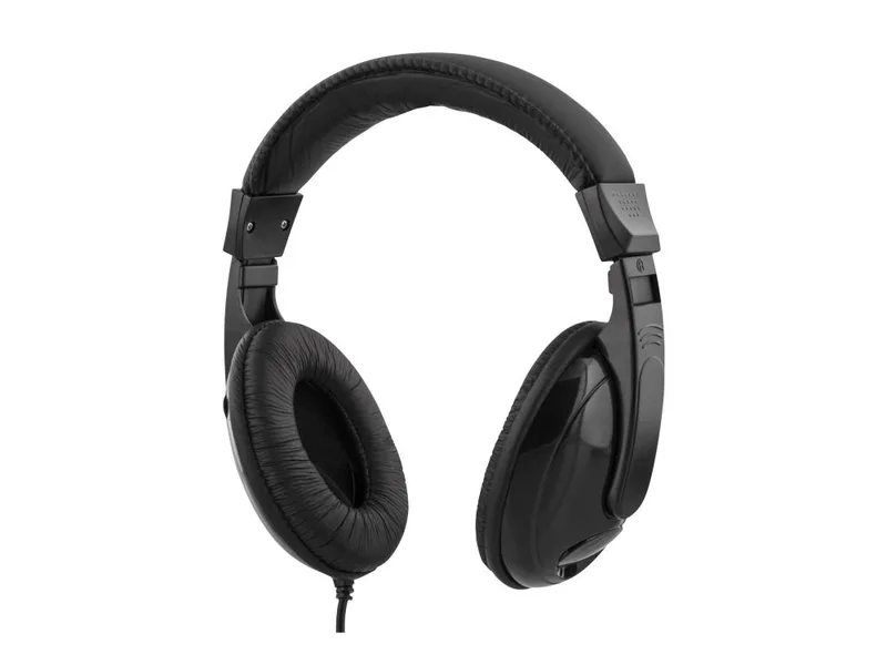 DELTACO hörlurar med volymkontroll 2,5m kabel, svart (HL-51)