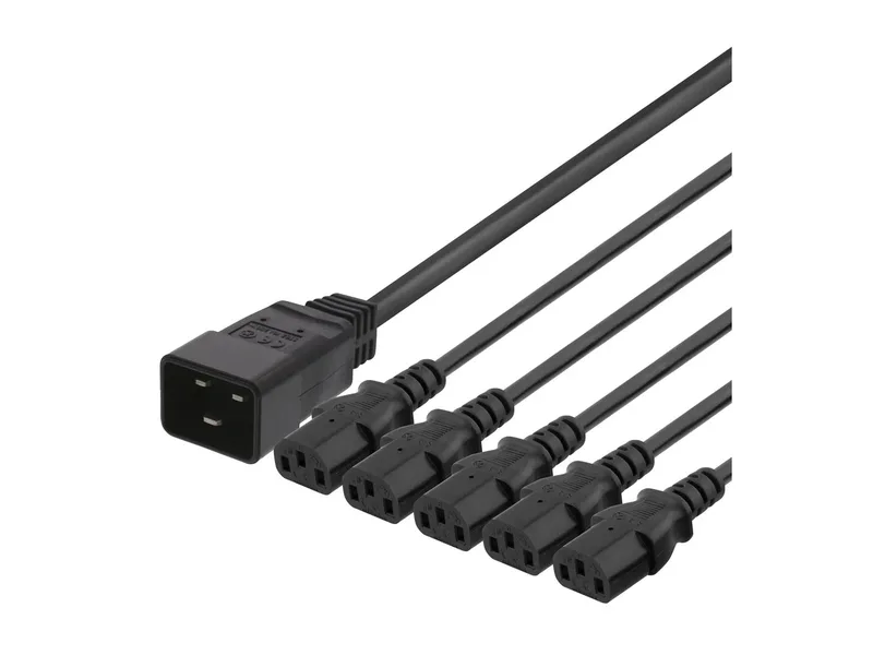 DELTACO - strömdelare - IEC 60320 C20 till power IEC 60320 C13
