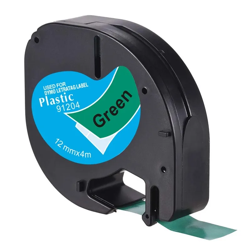 Tape LetraTag 12mm Plast Svart/Grön