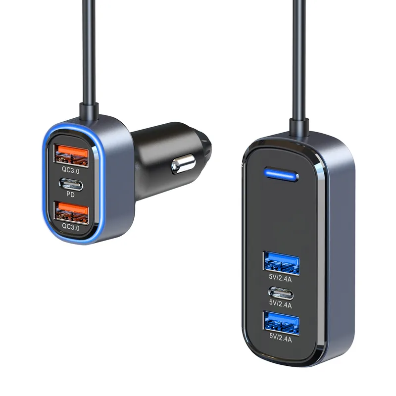 USB-uttag för bil, bil USB-uttag – smart bil- port 76 W QC3.0 laddare