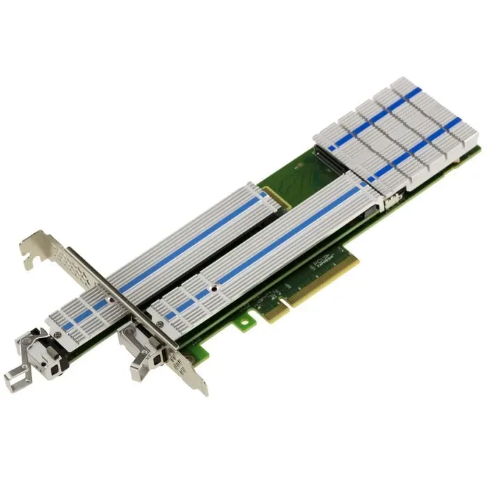 KALEA-INFORMATIQUE PCIe 3.0 x8 kontrollkort för 2 M.2 NVMe M Key HARWARE Raid 0 1 SSD, JBOD med utdragbara lådor och Hotplug