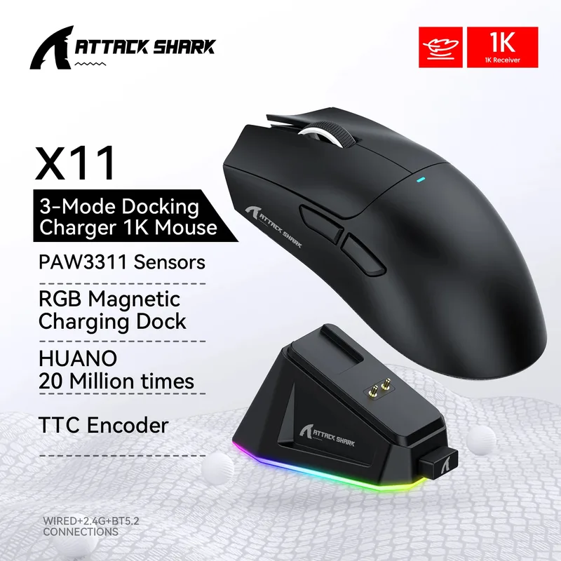 ATTACK SHARK X11 ULTRA Trådlös Gamingmus