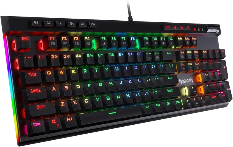 Redragon K580 VATA RGB LED blå brytare mekaniskt speltangentbord