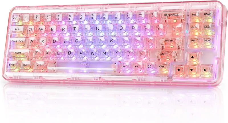 YUNZII X71 Transparent mekaniskt tangentbord med tydliga tangenter
