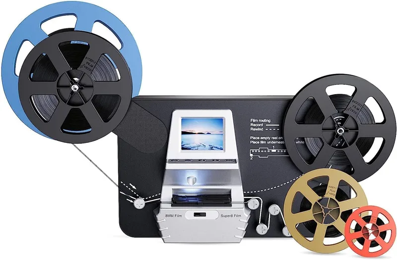 Filmskanner med 7 Tums HD-skärm 48 MP för 135 126KPK 110 Super 8 Mm Film Monokrom Diabild