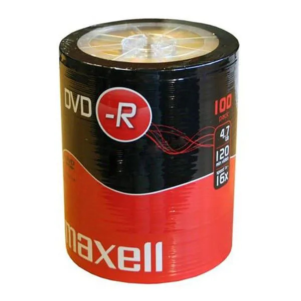 100 Maxell DVD+R 4,7 GB 16x hastighet i Shrink