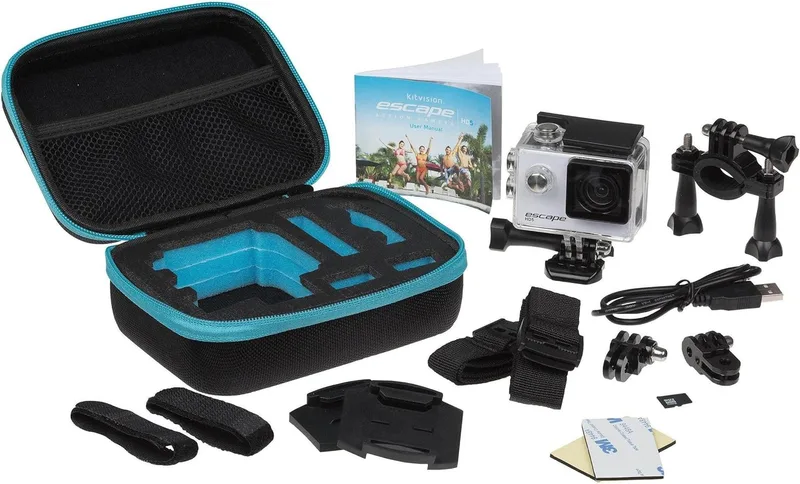 Kitvision Escape 5 HD actionkamera med tillbehör resor exklusiv